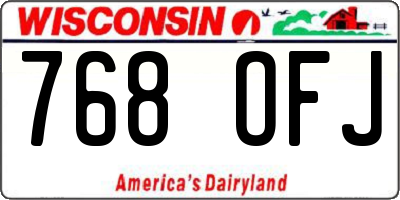 WI license plate 768OFJ