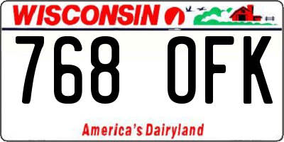WI license plate 768OFK