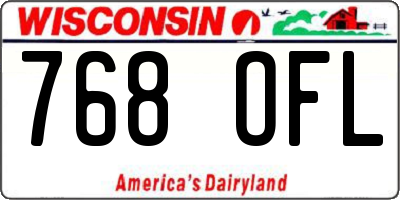 WI license plate 768OFL