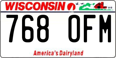 WI license plate 768OFM