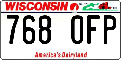 WI license plate 768OFP