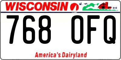 WI license plate 768OFQ