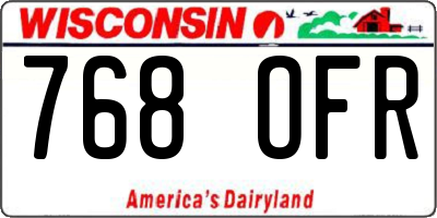 WI license plate 768OFR