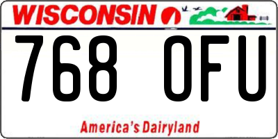 WI license plate 768OFU