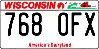 WI license plate 768OFX