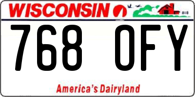 WI license plate 768OFY