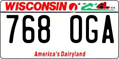 WI license plate 768OGA