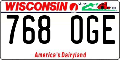WI license plate 768OGE