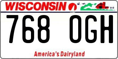 WI license plate 768OGH