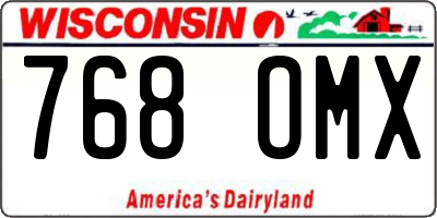 WI license plate 768OMX