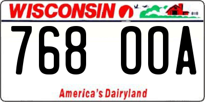 WI license plate 768OOA