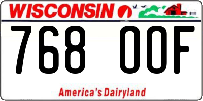 WI license plate 768OOF