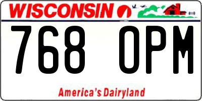 WI license plate 768OPM