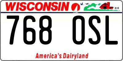 WI license plate 768OSL