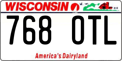 WI license plate 768OTL