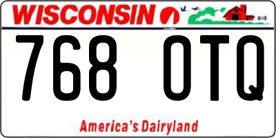 WI license plate 768OTQ