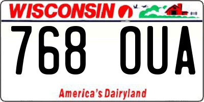 WI license plate 768OUA