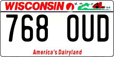WI license plate 768OUD