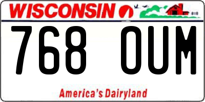 WI license plate 768OUM