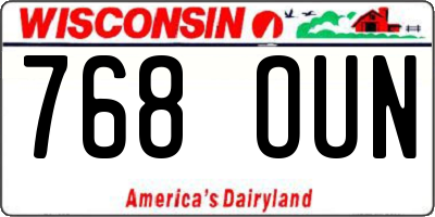 WI license plate 768OUN