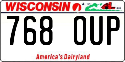 WI license plate 768OUP