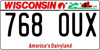 WI license plate 768OUX
