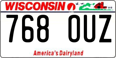 WI license plate 768OUZ