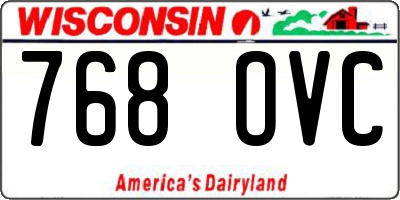WI license plate 768OVC