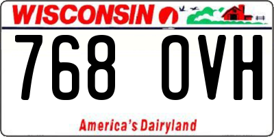 WI license plate 768OVH