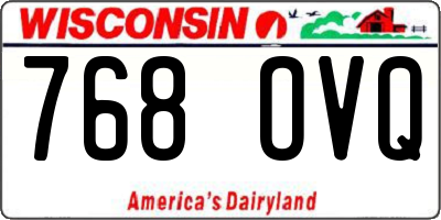 WI license plate 768OVQ