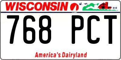 WI license plate 768PCT