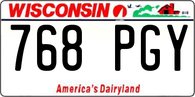 WI license plate 768PGY
