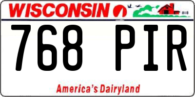 WI license plate 768PIR