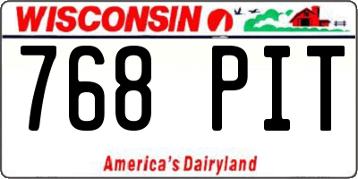 WI license plate 768PIT