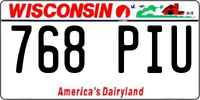 WI license plate 768PIU