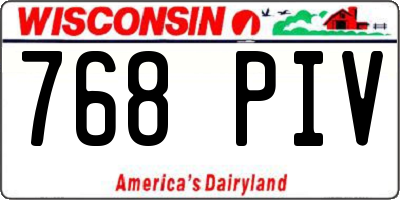 WI license plate 768PIV