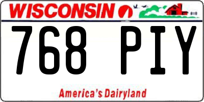 WI license plate 768PIY