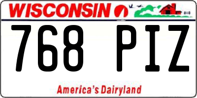 WI license plate 768PIZ