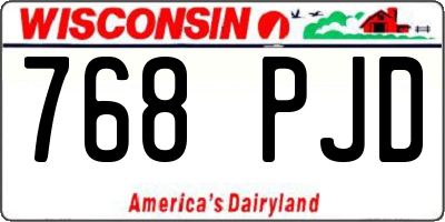 WI license plate 768PJD