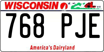 WI license plate 768PJE