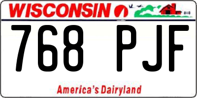 WI license plate 768PJF