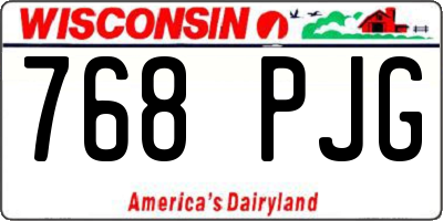 WI license plate 768PJG