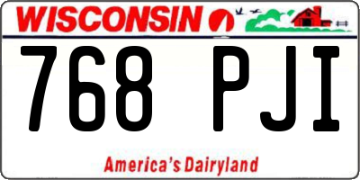 WI license plate 768PJI