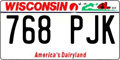 WI license plate 768PJK