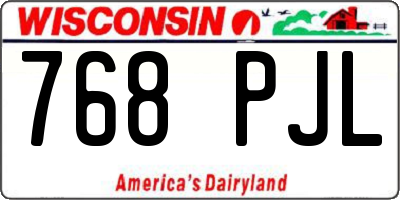 WI license plate 768PJL