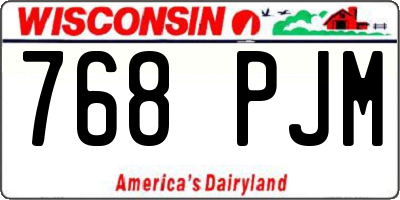 WI license plate 768PJM