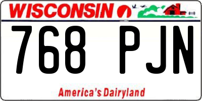 WI license plate 768PJN
