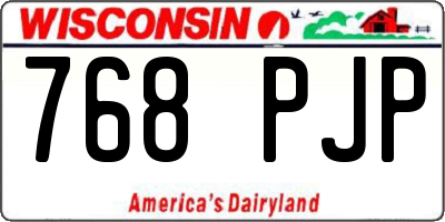 WI license plate 768PJP