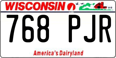WI license plate 768PJR