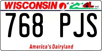 WI license plate 768PJS